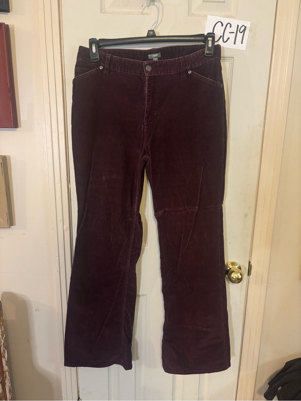 J. Jill Corduroy Boot-Cut Pants in Plum